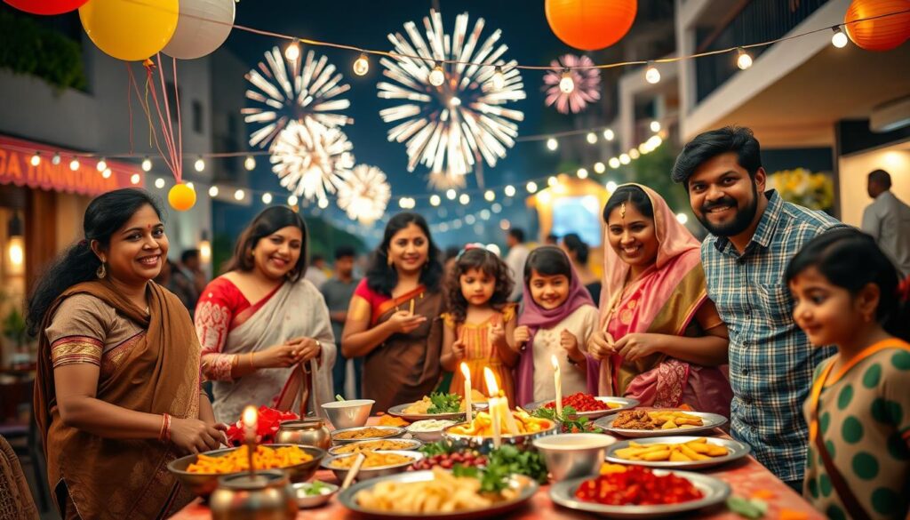 family new year celebration